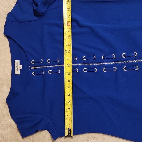 SHELBY &PALMER WOMEN'S  SIZE 14 BLUE SLEEVELESS DREES. - Picture 5 of 7